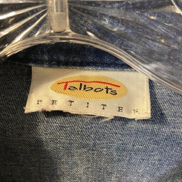 Talbots Casual Denim Jackets for Women Basic Long Sleeve Button Downs Jean coat - Picture 5 of 5